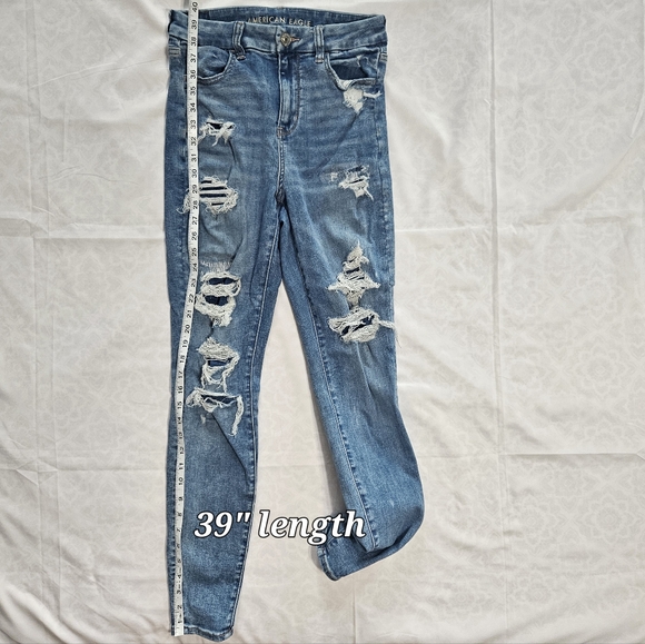 American Eagle Womens 4 Next Level Stretch Curvy Hi Rise Jegging Distressed - Picture 6 of 14